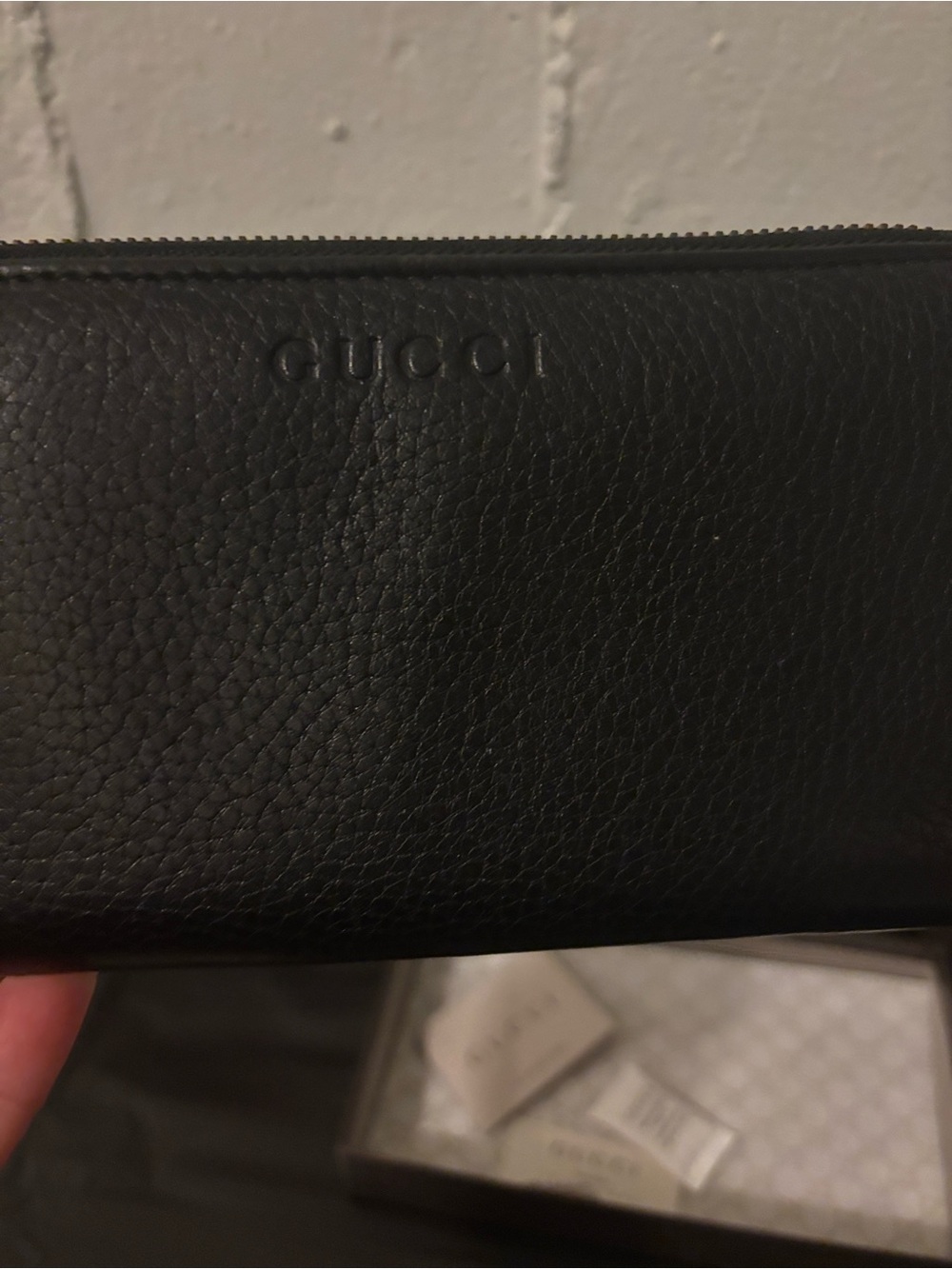 Gucci Navy Blue Leather Zip Wallet with Gold Zipper AUTHENTIC RETAIL $1850 - Picture 2 of 10